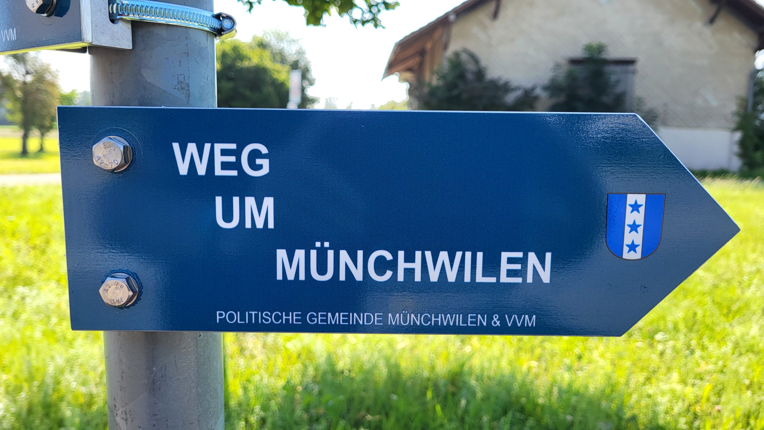 Wegweiser Weg um Münchwilen